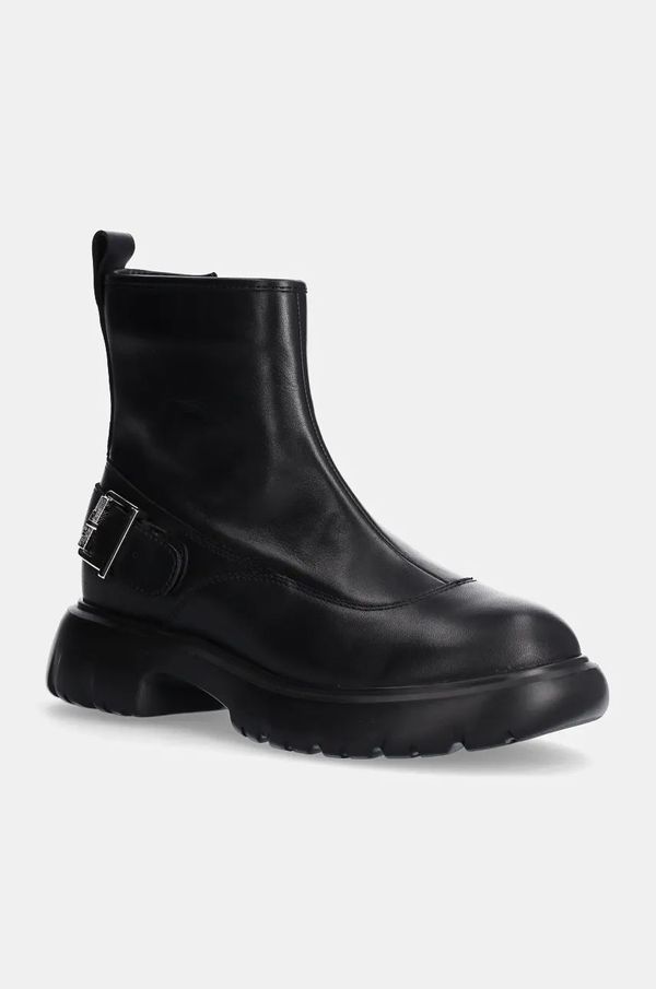 Karl Lagerfeld Kožne gležnjače Karl Lagerfeld PHOENIX za žene, boja: crna, ravni potplat, KL42165