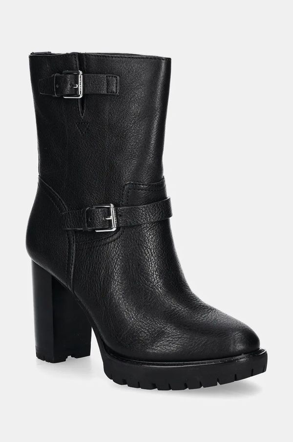Lauren Ralph Lauren Kožne gležnjače Lauren Ralph Lauren Lyvia za žene, boja: crna, s debelom potpeticom, 802937819001
