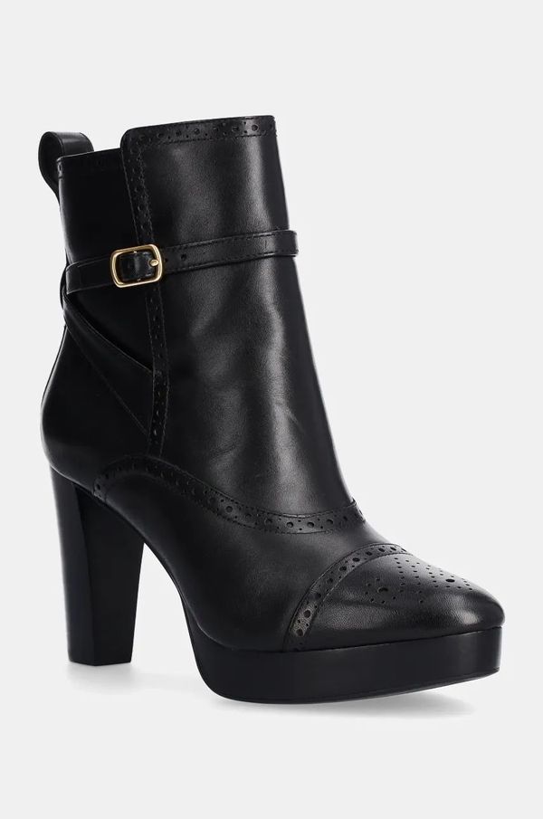 Lauren Ralph Lauren Kožne gležnjače Lauren Ralph Lauren Mckinsey za žene, boja: crna, s debelom potpeticom, 802908331005