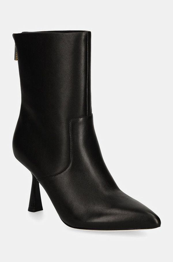 Marciano Guess Kožne gležnjače Marciano Guess za žene, boja: crna, s tankom potpeticom, 4YGZ15 7103A