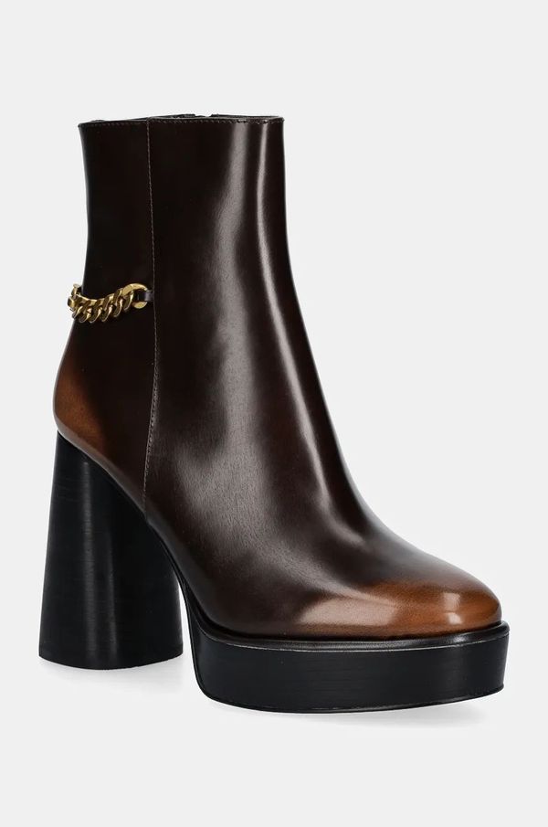 MICHAEL Michael Kors Kožne gležnjače MICHAEL Michael Kors Carlisle za žene, boja: smeđa, s debelom potpeticom, 40F4CLME2L.230