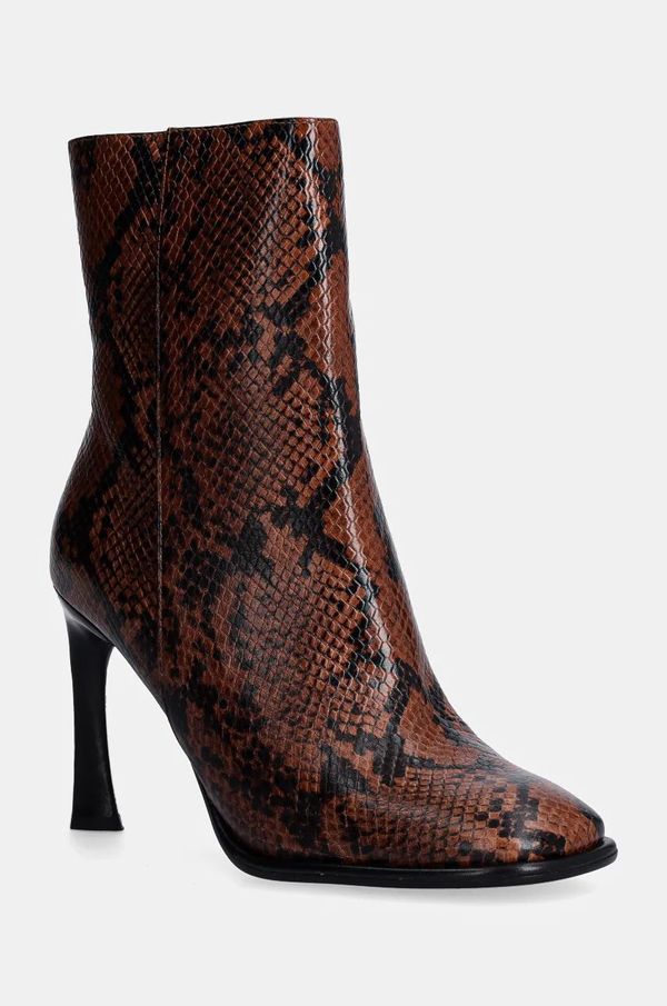 MICHAEL Michael Kors Kožne gležnjače MICHAEL Michael Kors Kelsea za žene, boja: smeđa, s tankom potpeticom, 40F4KLHE5E.230