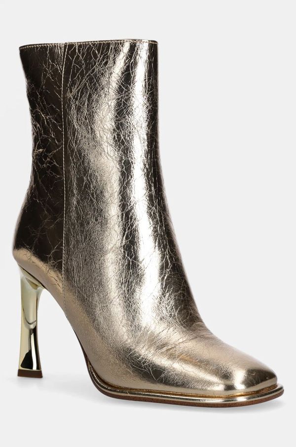 MICHAEL Michael Kors Kožne gležnjače MICHAEL Michael Kors Kelsea za žene, boja: zlatna, s tankom potpeticom, 40F4KLHE5M.740