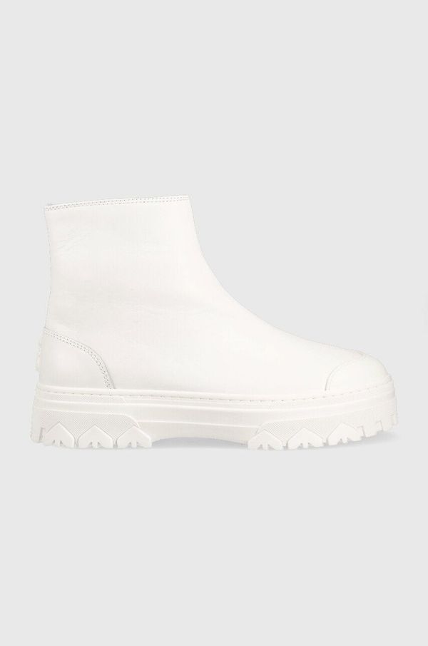 Patrizia Pepe Kožne gležnjače Patrizia Pepe za žene, boja: bijela, s platformom