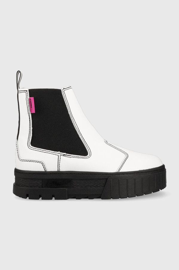 Puma Kožne gležnjače Puma za žene, boja: bijela, s platformom