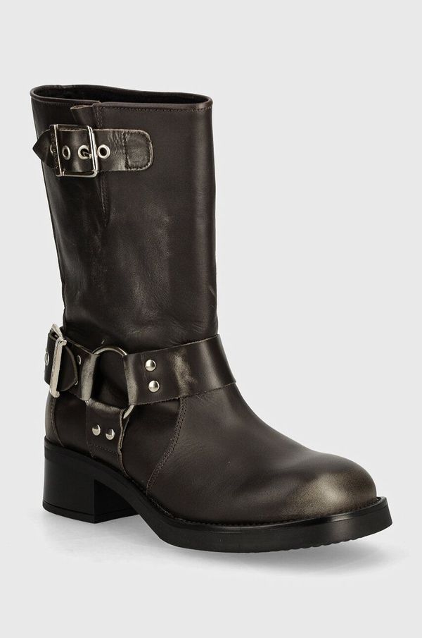 Steve Madden Kožne gležnjače Steve Madden Blessing za žene, boja: smeđa, s debelom potpeticom, sa srednje toplom podstavom, SM11003172