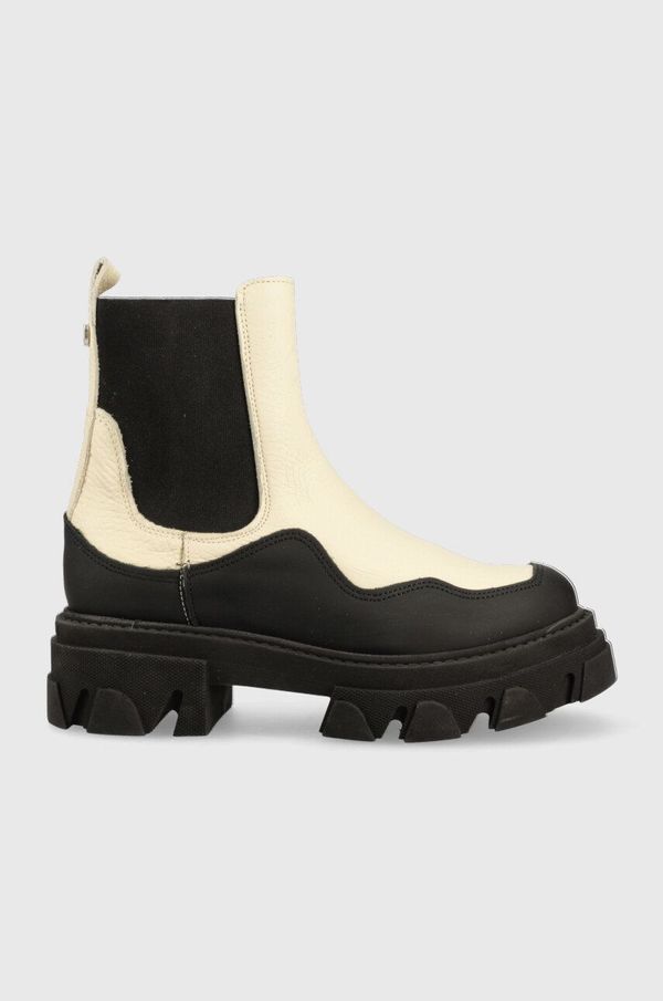 Steve Madden Kožne gležnjače Steve Madden Merilyn za žene, boja: bež, s platformom