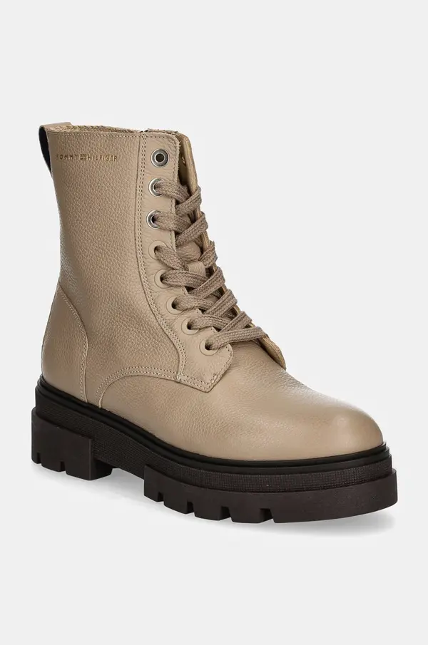 Tommy Hilfiger Kožne gležnjače Tommy Hilfiger BICOLOR LEATHER LACE-UP