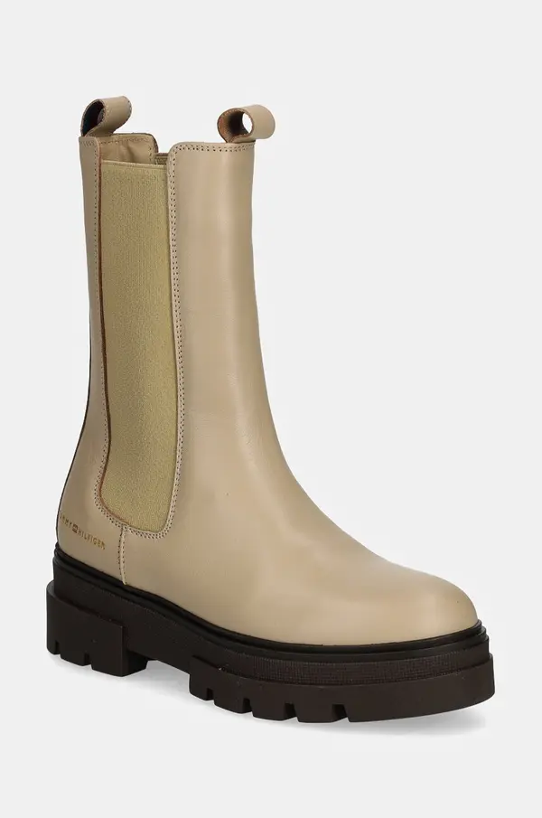 Tommy Hilfiger Kožne gležnjače Tommy Hilfiger MONOCHROMATIC CHELSEA BOOT