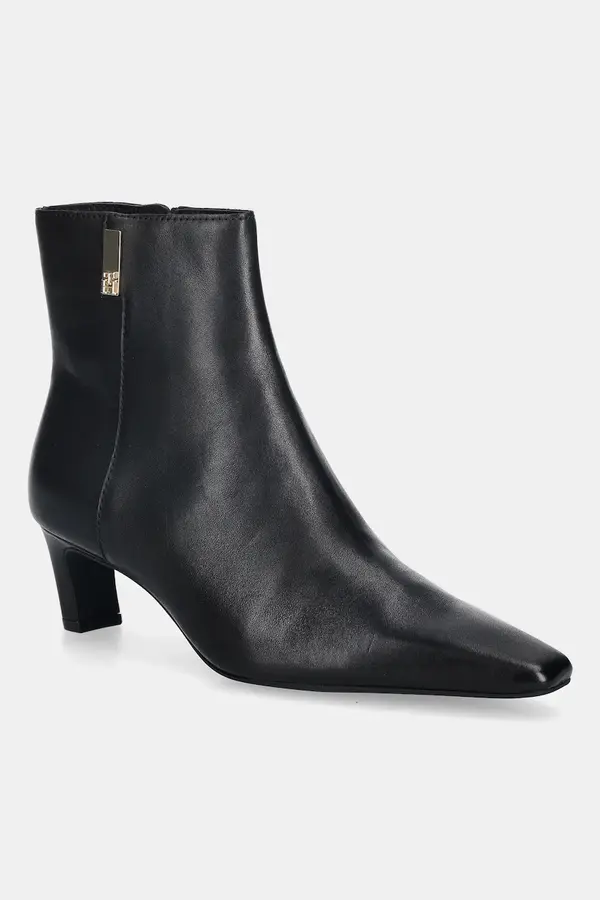 Tommy Hilfiger Kožne gležnjače Tommy Hilfiger SQUARE TOE KITTEN BOOTIE