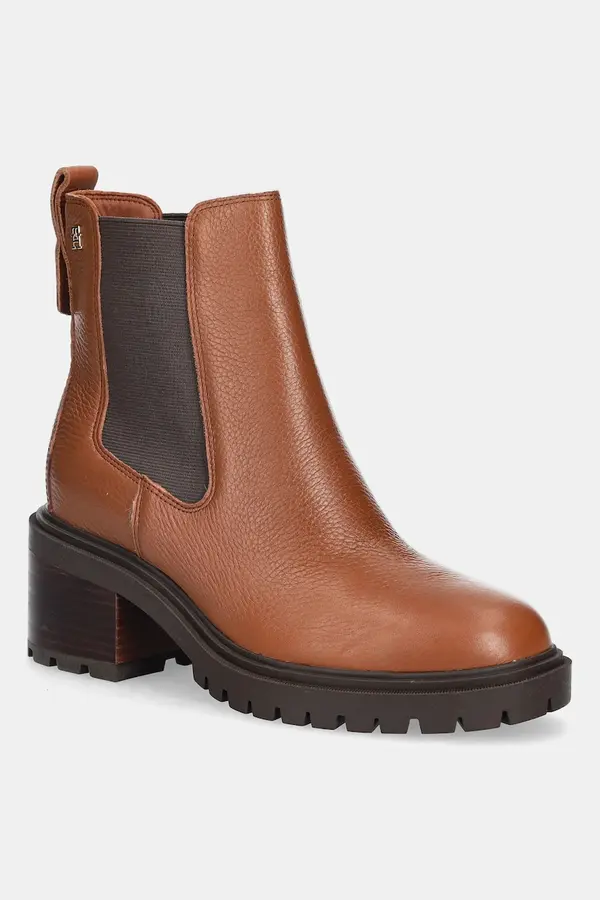 Tommy Hilfiger Kožne gležnjače Tommy Hilfiger TH LEATHER CHELSEA CLEATED HEEL