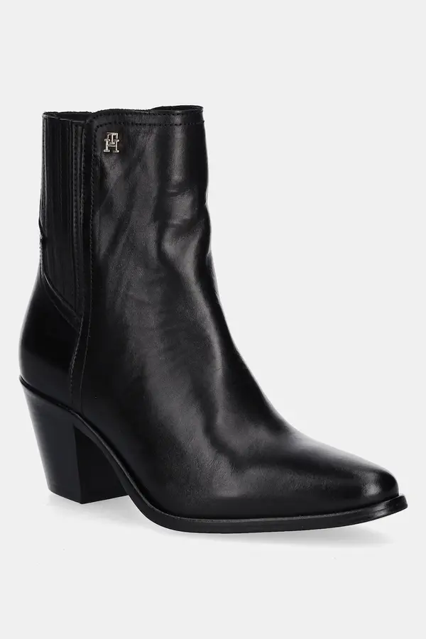 Tommy Hilfiger Kožne gležnjače Tommy Hilfiger WESTERN MID HEEL LEATHER CHELSEA