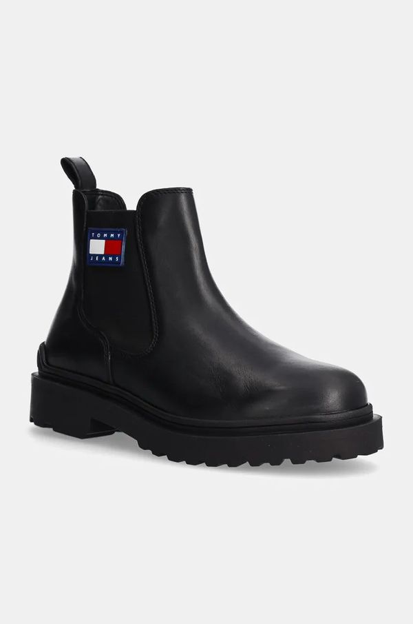Tommy Jeans Kožne gležnjače Tommy Jeans TJM LEATHER CHELSEA BOOT za muškarce, boja: crna, EM0EM01448