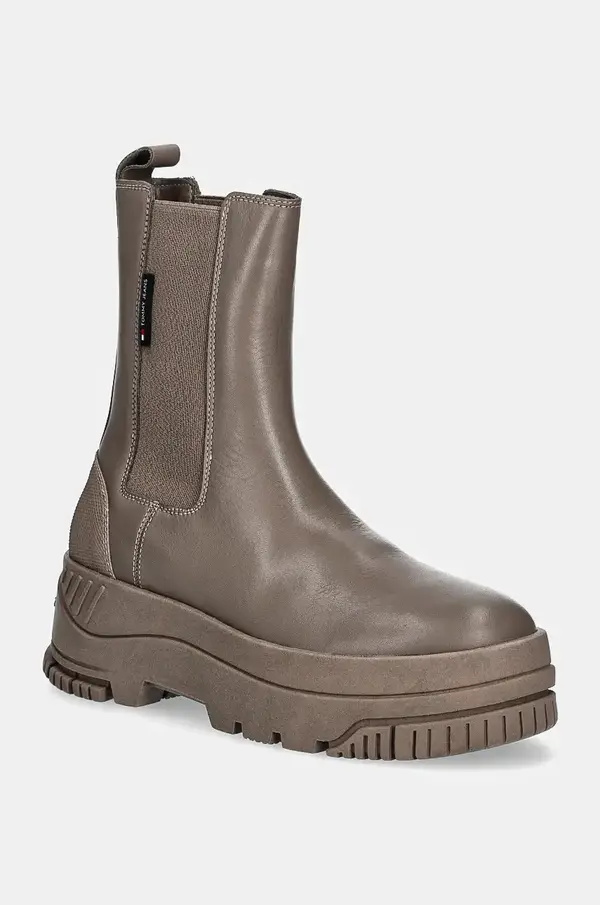 Tommy Jeans Kožne gležnjače Tommy Jeans TJW CHELSEA FLATFORM BOOT