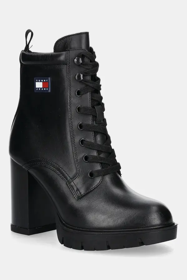Tommy Jeans Kožne gležnjače Tommy Jeans TJW HEEL LACE UP BOOT