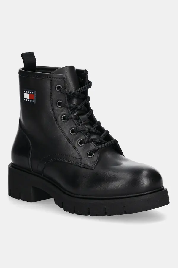 Tommy Jeans Kožne gležnjače Tommy Jeans TJW LACE UP LEATHER BOOT