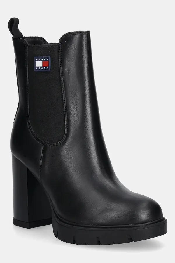 Tommy Jeans Kožne gležnjače Tommy Jeans TJW LEATHER HEEL BOOT