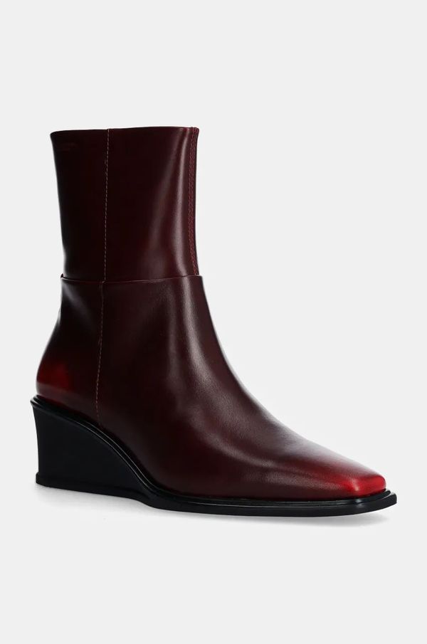 Vagabond Shoemakers Kožne gležnjače Vagabond Shoemakers AINO za žene, boja: bordo, klin peta, 5829-018-47