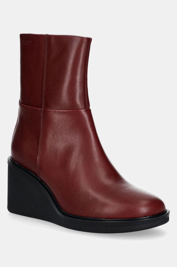 Vagabond Shoemakers Kožne gležnjače Vagabond Shoemakers DEENA za žene, boja: bordo, klin peta, 5832-101-42