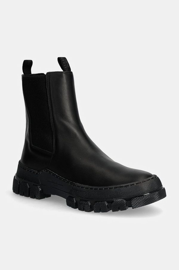 Weekend Max Mara Kožne gležnjače Weekend Max Mara ELLISSE za žene, boja: crna, ravni potplat, 2425796035600