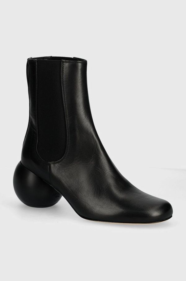 Weekend Max Mara Kožne gležnjače Weekend Max Mara ESTE za žene, boja: crna, s debelom potpeticom, 2425796014600