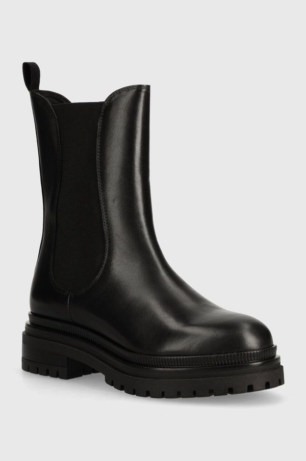 Weekend Max Mara Kožne gležnjače Weekend Max Mara LIVREA za žene, boja: crna, s platformom, 2425796034600