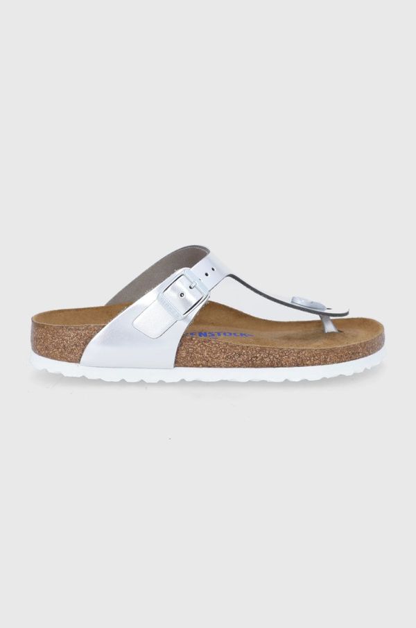 Birkenstock Kožne japanke Birkenstock Gizeh za žene, boja: srebrna, 1003675-Silver