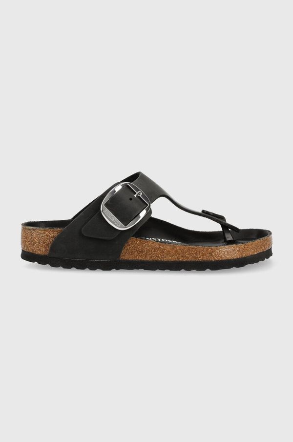 Birkenstock Kožne japanke Birkenstock za žene, boja: crna, ravni potplat, 1023334-black