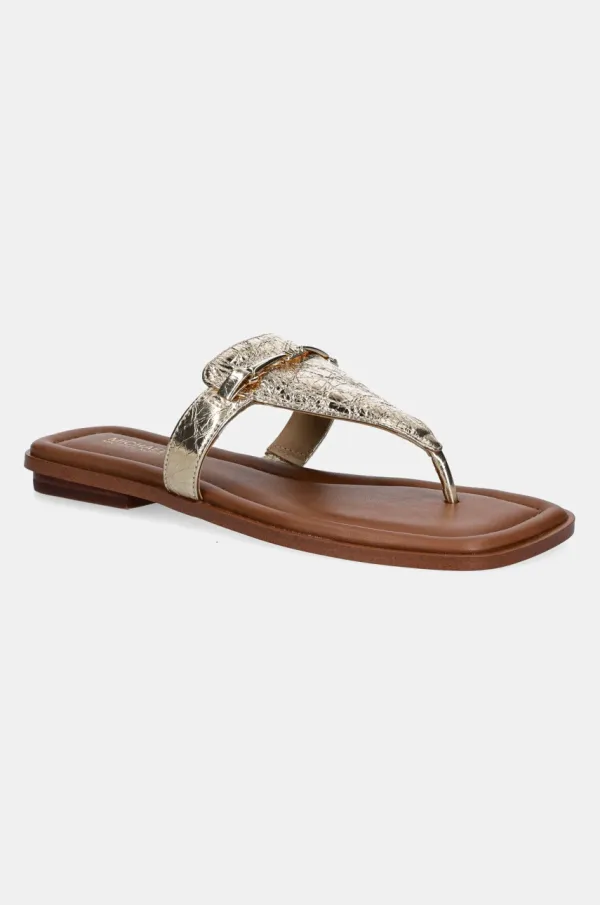 MICHAEL Michael Kors Kožne japanke MICHAEL Michael Kors Lena za žene, boja: zlatna, ravni potplat, 40R5LEFS1M.740