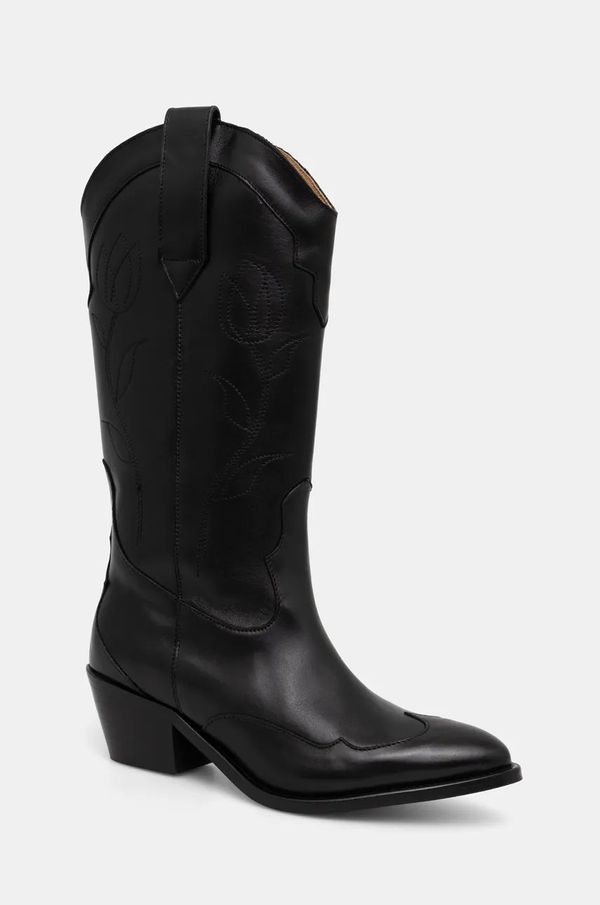 Alohas Kožne kaubojske čizme Alohas Liberty za žene, boja: crna, s debelom potpeticom, S100364-02