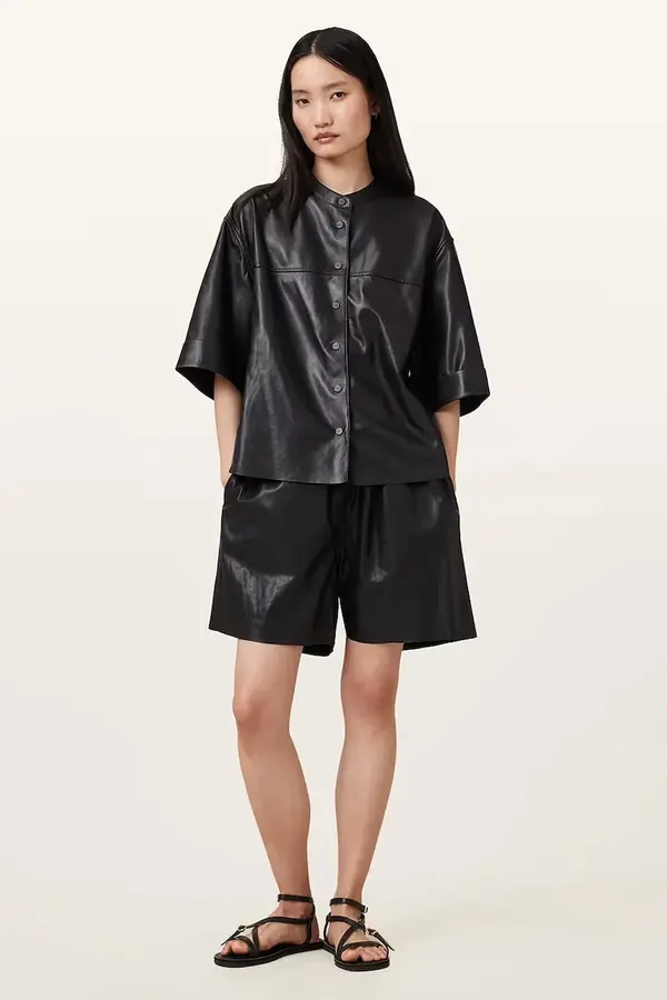 AllSaints Kožne kratke hlače AllSaints ARLA