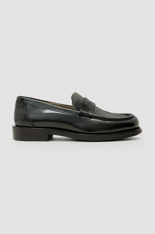 AllSaints Kožne mokasinke AllSaints Bloom Loafer za muškarce, boja: crna, M021FC