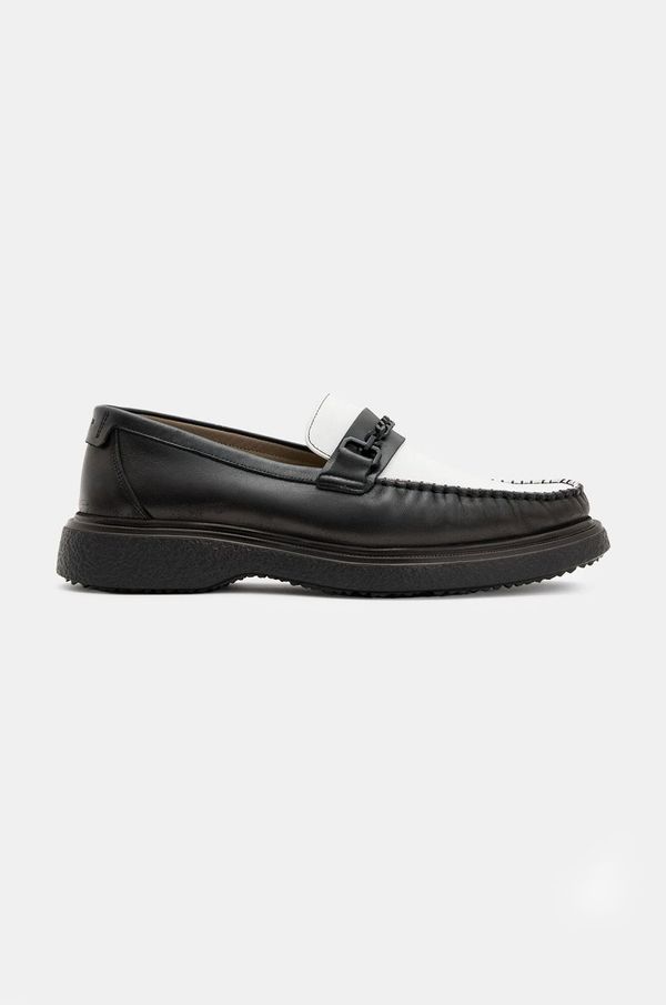 AllSaints Kožne mokasinke AllSaints Gibbs Chain Loafer za muškarce, boja: crna, M011FB