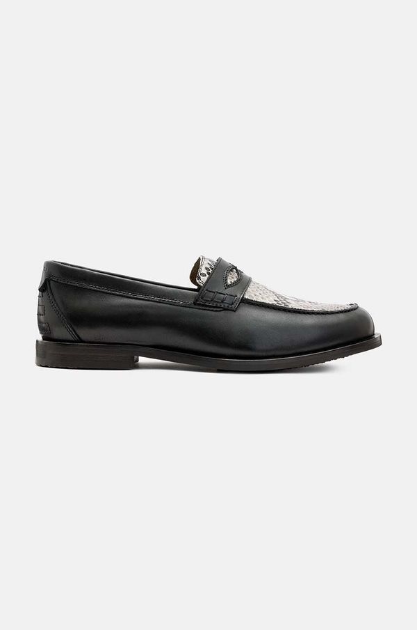AllSaints Kožne mokasinke AllSaints Harmon Loafer za muškarce, boja: crna, M024FB