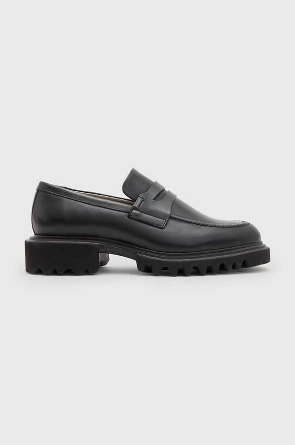 AllSaints Kožne mokasinke AllSaints Lola Loafer za žene, boja: crna, s platformom, WF774Z