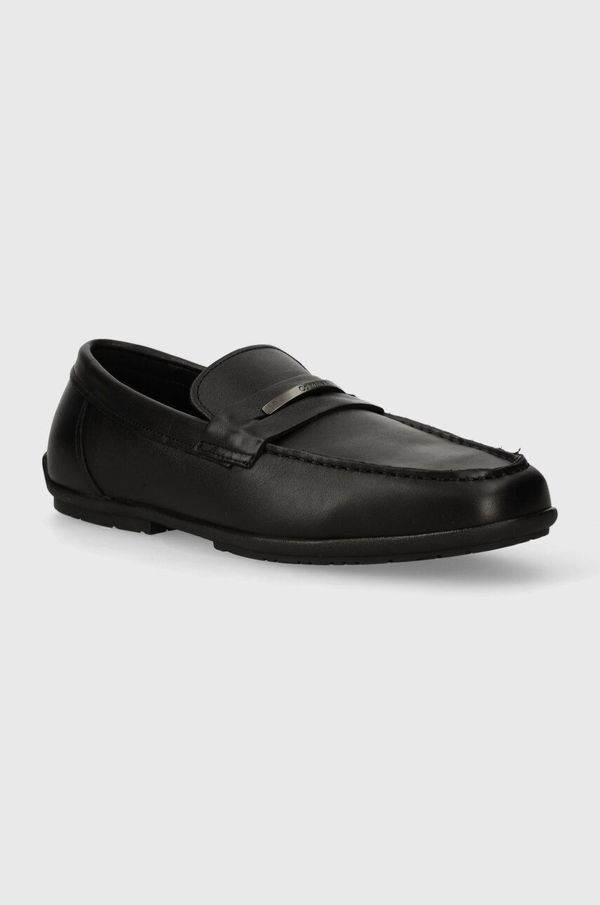 Calvin Klein Kožne mokasinke Calvin Klein DRIVING SHOE METAL BAR za muškarce, boja: crna, HM0HM01473