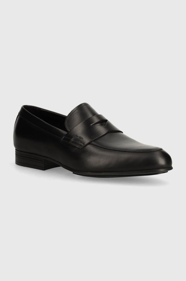 Calvin Klein Kožne mokasinke Calvin Klein HM0HM01503 za muškarce, boja: crna, MOCASSIN LTH
