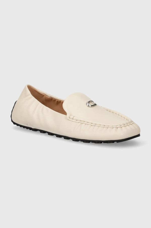 Coach Kožne mokasinke Coach RONNIE za žene, boja: bež, ravni potplat, CP918