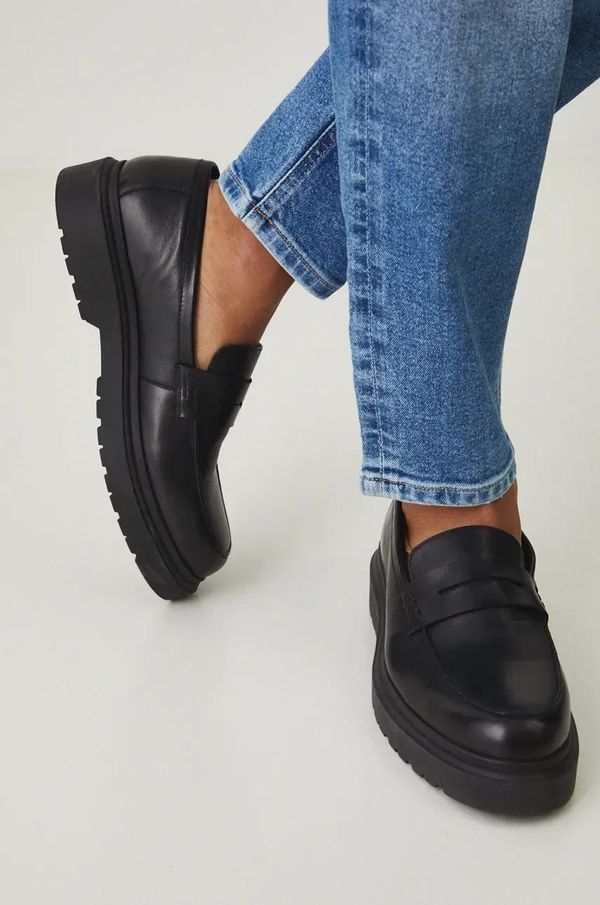 Medicine Kožne mokasinke Medicine za muškarce, boja: crna