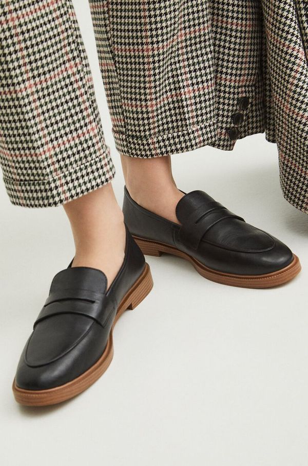 Medicine Kožne mokasinke Medicine za žene, boja: crna, s platformom