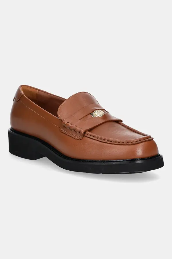 Tommy Hilfiger Kožne mokasinke Tommy Hilfiger CREST SQUARISH TOE PENNY LOAFER