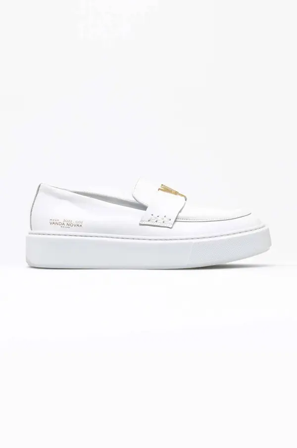 Vanda Novak Kožne mokasinke Vanda Novak Kayla za žene, boja: bijela, s platformom