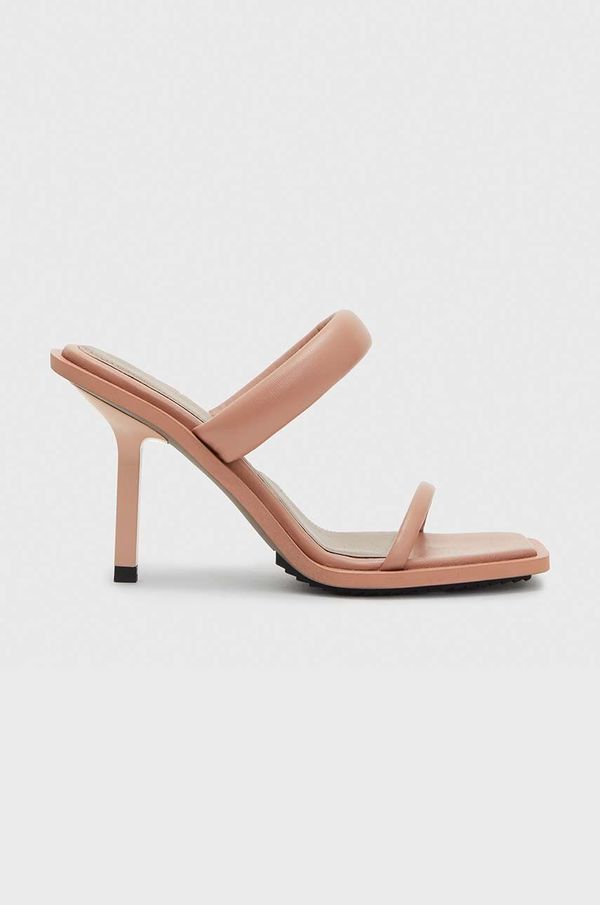 AllSaints Kožne natikače AllSaints Ava za žene, boja: ružičasta, s tankom potpeticom, WF595Y