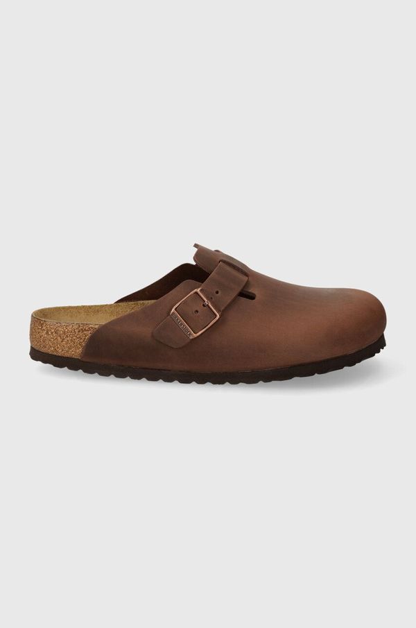 Birkenstock Kožne natikače Birkenstock Boston SFB za muškarce, boja: smeđa, 159711