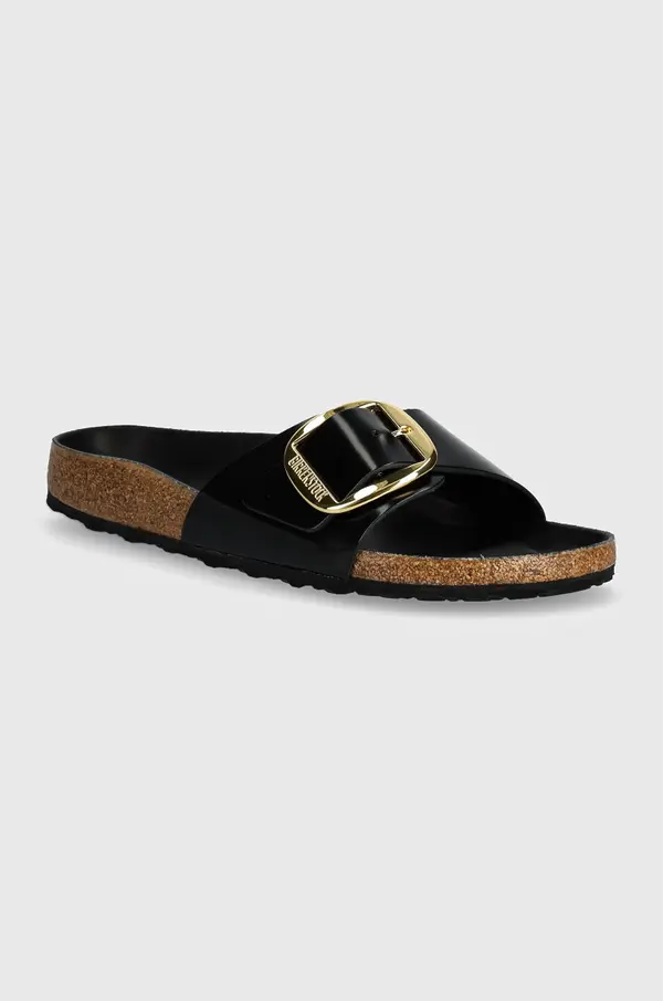 Birkenstock Kožne natikače Birkenstock Madrid Big Buckle za žene, boja: crna, 1022650