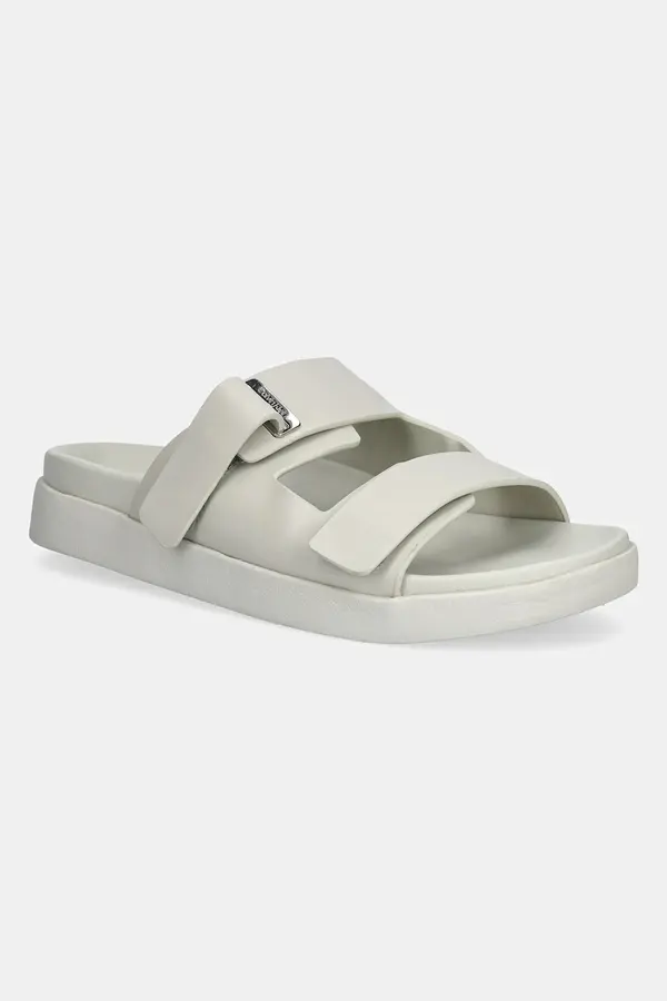 Calvin Klein Kožne natikače Calvin Klein FLAT ADJ SLIDE EYELET