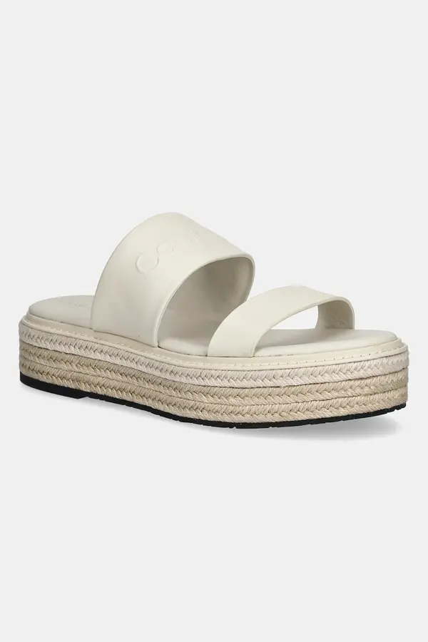 Calvin Klein Kožne natikače Calvin Klein FLATFORM WEDGE SLIDE - HE
