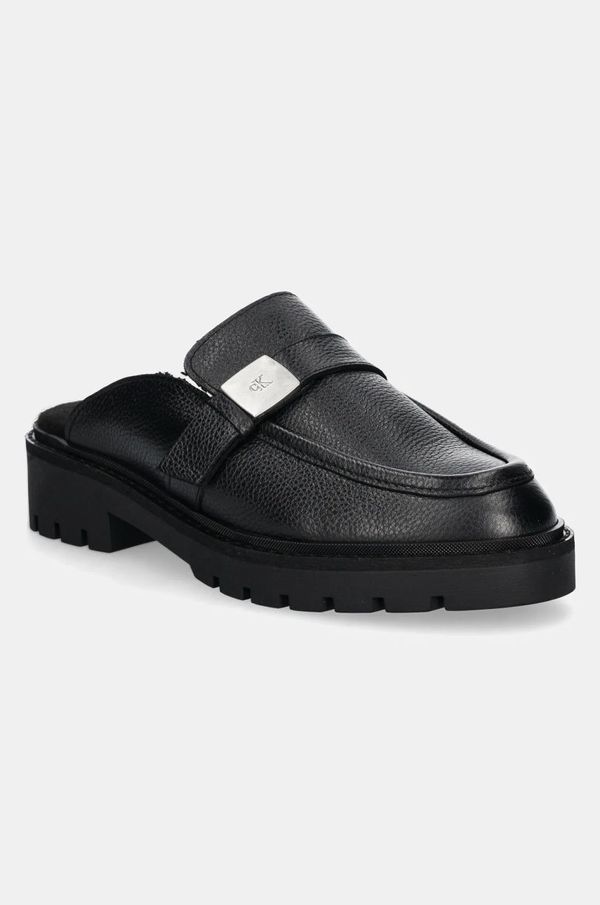 Calvin Klein Jeans Kožne natikače Calvin Klein Jeans FLATFORM SLIPON MG LTH za žene, boja: crna, YW0YW01655