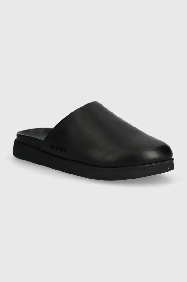 Calvin Klein Kožne natikače Calvin Klein MULE za muškarce, boja: crna, HM0HM01407