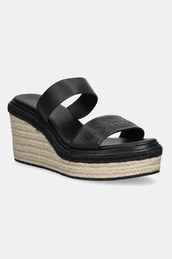 Calvin Klein Kožne natikače Calvin Klein WEDGE SANDAL 50 - HE
